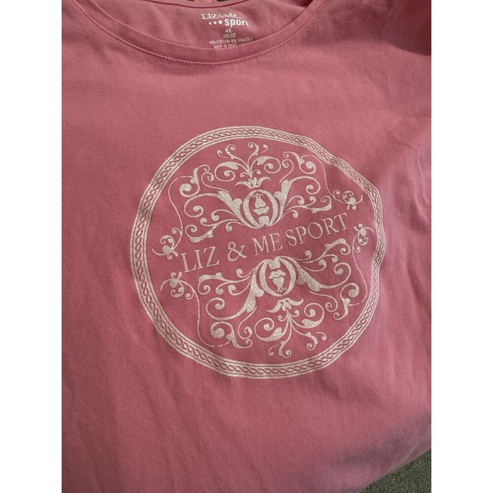 LIZ & ME FOR CATHERINES Women Short Sleeve Blouse Top Size 4XL Pink Coral Lot 2 - Picture 10 of 10